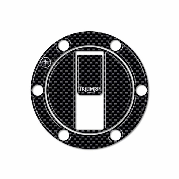 Protección contra arañazos Triumph Tank Cap 3D Resina de fibra de carbono Pegatinas para motos