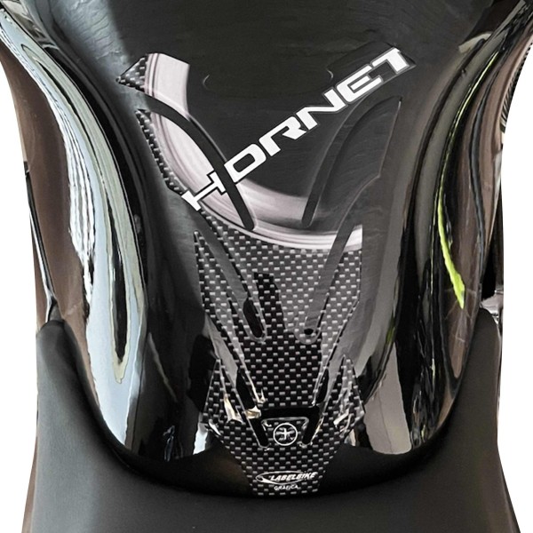 3D CARBON CARBON TANK PROTECTION ADHESIVES pour MOTORCYCLE HONDA HORNET Nouveau