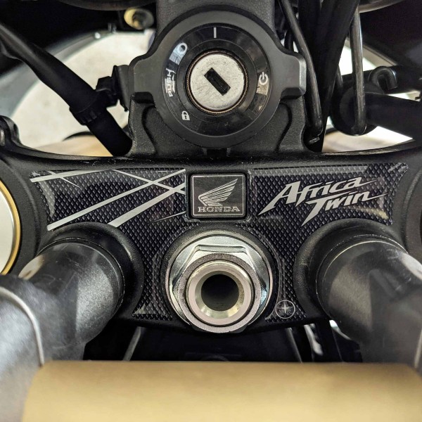 3D resin adhesive steering plate compatible with Honda Africa Twin 1000 - 1100