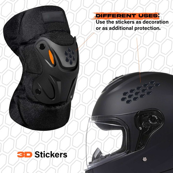 Protecteurs hexagonaux en résine gel adhésive 3D compatibles avec les motos, les voitures et les vélos