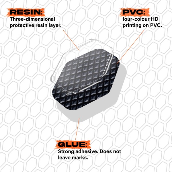 3D Gel Adhesive Resin Hexagonal Protectors compatible with Motorcycles, Cars and Bikes