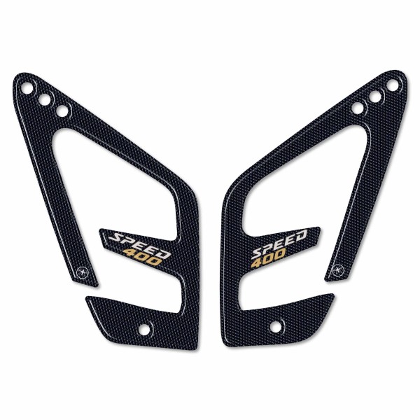 Stickers 3D Protectors heel protectors motorbike footpegs compatible with Triumph Speed 400