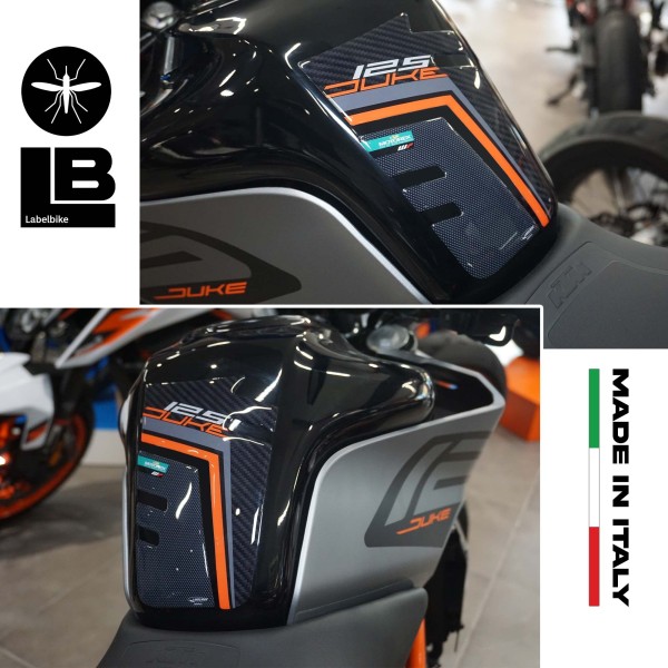 Pegatina 3D Tank Guard compatible con las motos Ktm Duke 125 2017-2023.