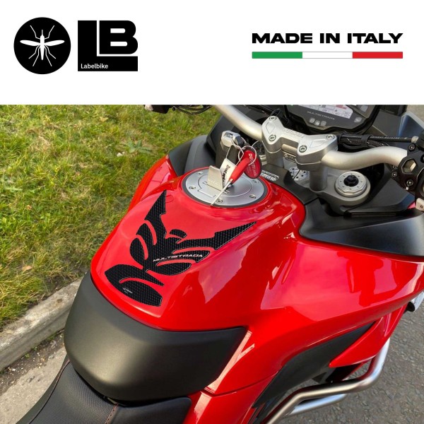 PARASERBATOIO 3D CARBON LOOK compatibile MOTO DUCATI MULTISTRADA 1200 2015-2017