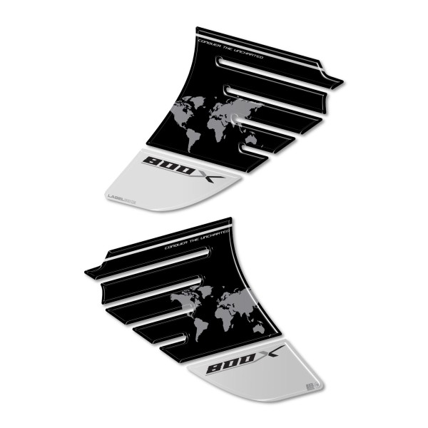 3D resin stickers compatible with Kove 800X Motorcycle tank side protectors