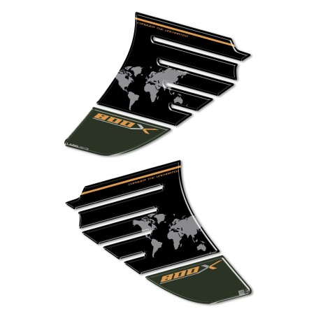 Pegatinas de resina 3D compatibles con los protectores laterales del depósito de la moto Kove 800X