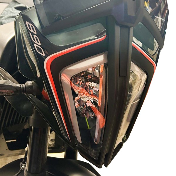 Stickers 3D Protecteurs de feux avant moto compatible avec KTM 890 Adventure