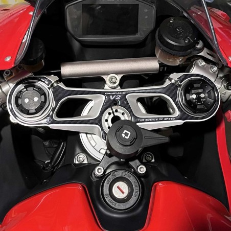 Adesivo 3D Piastra Forcella Sterzo compatibile con Ducati Panigale V2 2021-2024