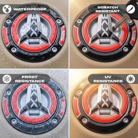 Gel résine adhésif 3D Bouchon de réservoir moto compatible avec Benelli BKX 125 125s