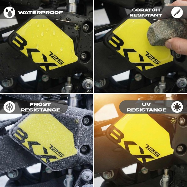 Αυτοκόλλητα 3D Gel 3D προστατευτικά προστατευτικά φτέρνας μοτοσικλέτας συμβατά με Benelli BKX 125 125s