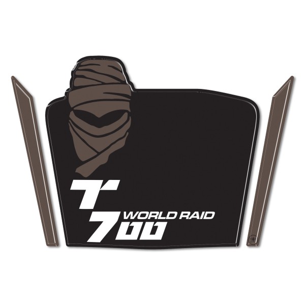 3D Motorcycle windshield stickers compatible with Yamaha Tenere 700 World Raid - Black