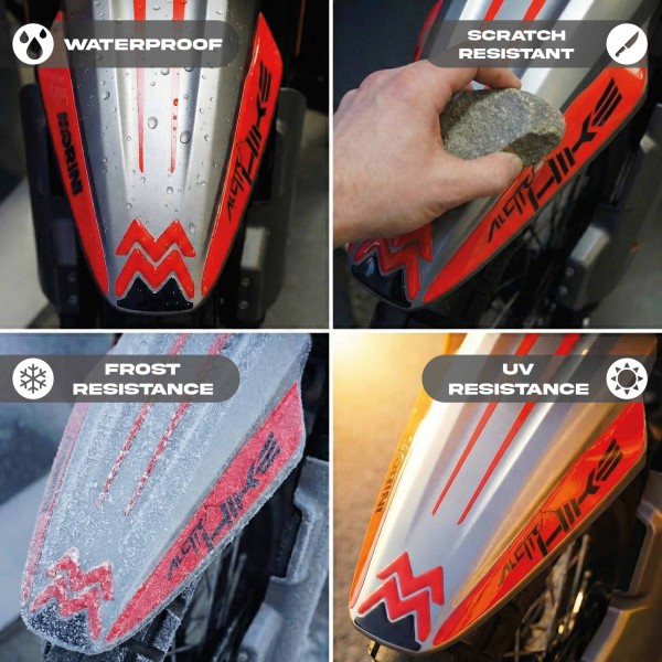 3D Front Fender Sticker compatible with Moto Morini Alltrhike 450 2026