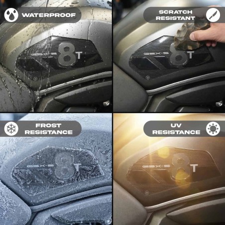 Protectores laterales de depósito de moto Pegatinas de gel 3D compatibles con Suzuki GSX-8T