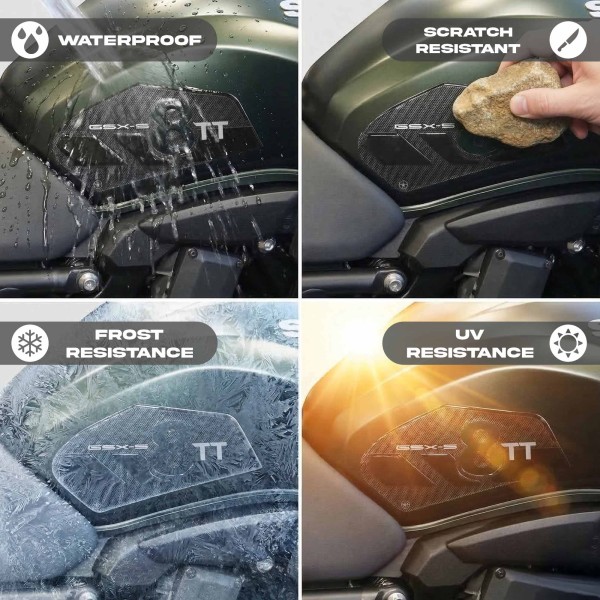 Αυτοκόλλητα 3D μοτοσικλέτας Tank Side Protectors συμβατά με Suzuki GSX-8TT