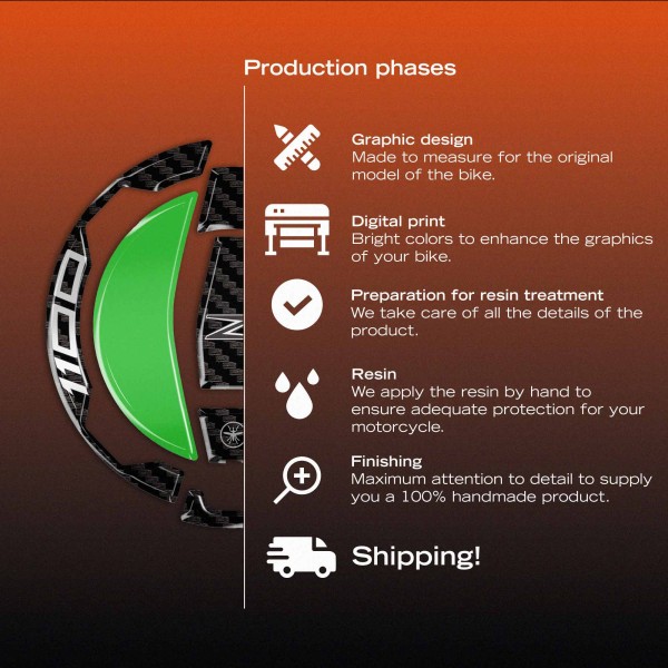 Sticker 3D Tank cap protección moto compatible con Kawasaki Z1100 2026