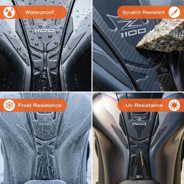 Protection de réservoir 3D adhésive pour moto compatible avec Kawasaki Z1100 2026