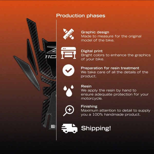 Protector de depósito adhesivo 3D para moto compatible con Kawasaki Z1100 2026