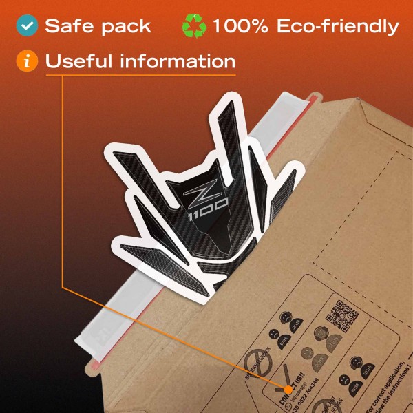 Paraserbatoio Adesivo 3D Protezione moto compatibile con Kawasaki Z1100 2026