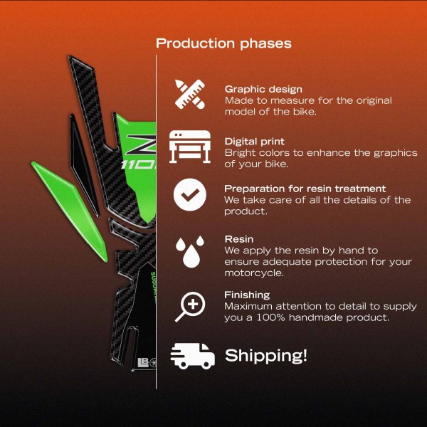 Protection de réservoir 3D adhésive pour moto compatible avec Kawasaki Z1100 2026