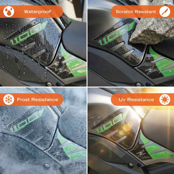 Tank Side Protectors 3D Aufkleber kompatibel mit Kawasaki Z1100 2026