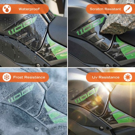 Protectores laterales de depósito Pegatinas 3D compatibles con Kawasaki Z1100 2026