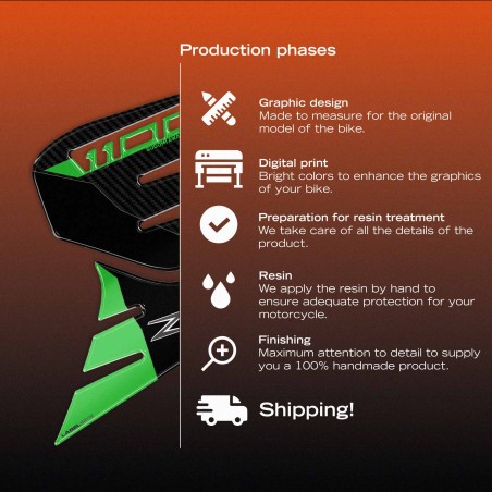 Protectores laterales de depósito Pegatinas 3D compatibles con Kawasaki Z1100 2026