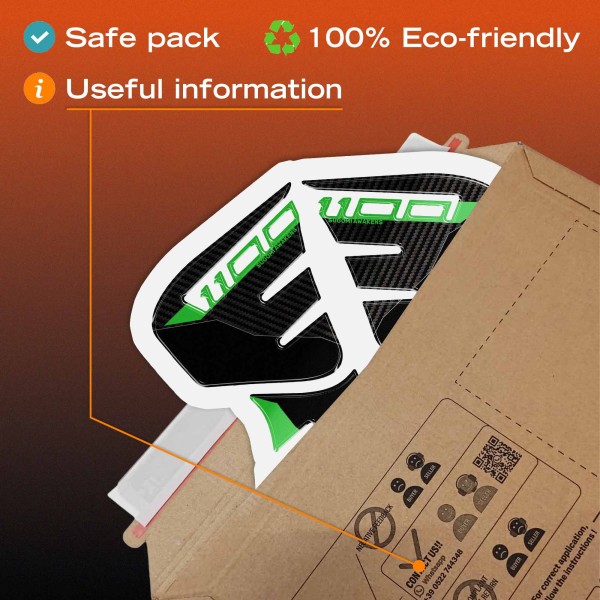 Tank Side Protectors 3D Stickers compatible with Kawasaki Z1100 2026