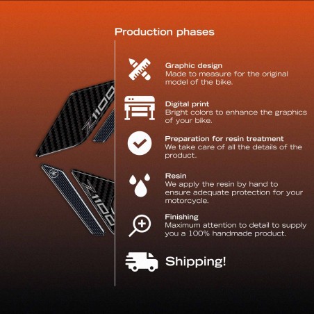 Protecteurs de talons moto 3D Gel Stickers compatibles avec Kawasaki Z1100 2026