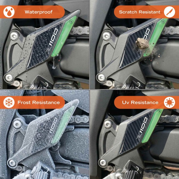 Protectores Talón Moto 3D Gel Pegatinas compatible con Kawasaki Z1100 2026