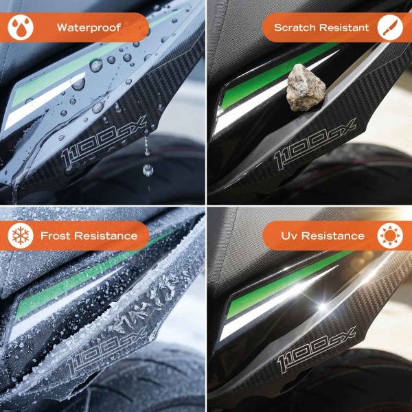 Protezioni Maniglie Adesivi 3D compatibili con Kawasaki Ninja 1100SX 2025-2026