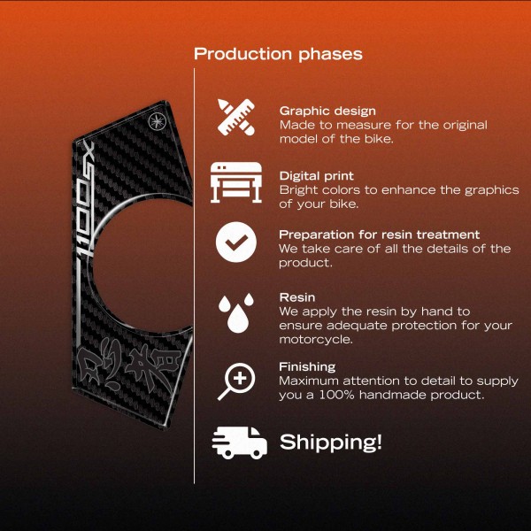 Adesivo 3D Protezione piastra forcella compatibile con Kawasaki Ninja 1100SX
