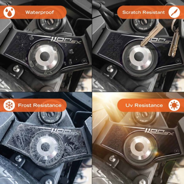 Adesivo 3D Protezione piastra forcella compatibile con Kawasaki Ninja 1100SX