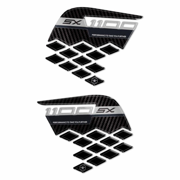 Protezioni Laterali Serbatoio Adesivi 3D compatibili con Kawasaki Ninja 1100SX