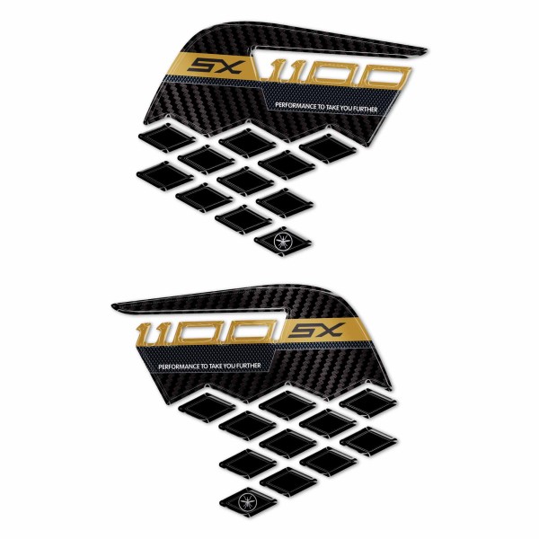 Protectores laterales de depósito Pegatinas 3D compatibles con Kawasaki Ninja 1100SX