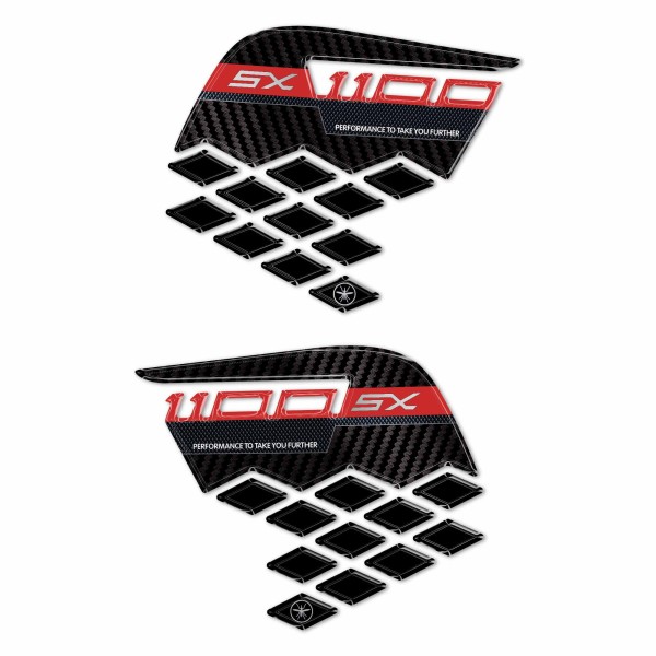 Protectores laterales de depósito Pegatinas 3D compatibles con Kawasaki Ninja 1100SX