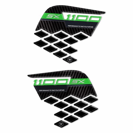 Protezioni Laterali Serbatoio Adesivi 3D compatibili con Kawasaki Ninja 1100SX
