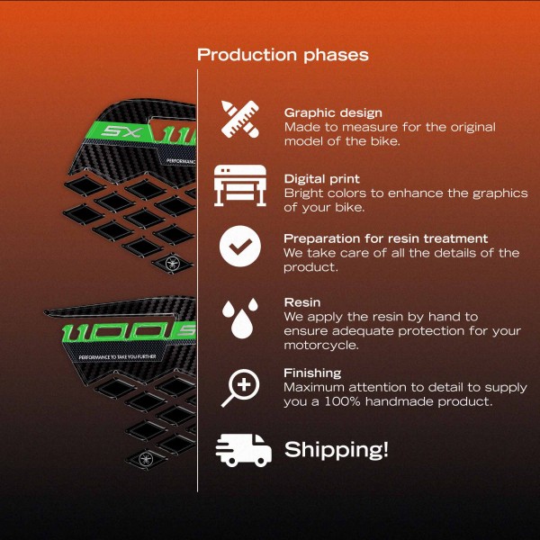 Tank Side Protectors 3D Stickers compatible with Kawasaki Ninja 1100SX