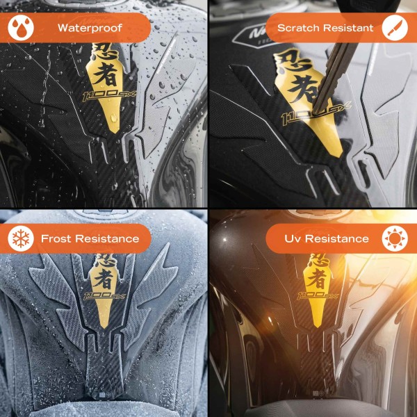 Paraserbatoio Adesivo 3D Protezione moto compatibile con Kawasaki Ninja 1100SX