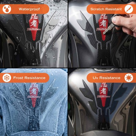 Paraserbatoio Adesivo 3D Protezione moto compatibile con Kawasaki Ninja 1100SX