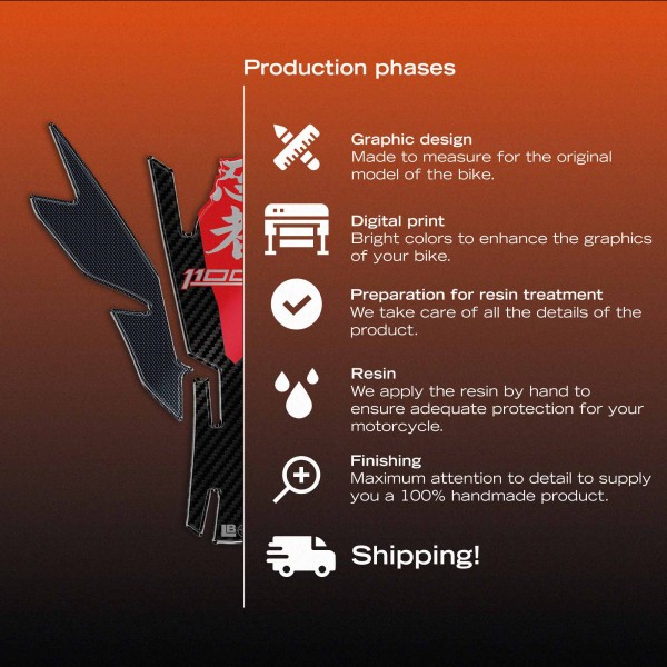 Adhesive 3D Tank Protector Motorcycle compatible with Kawasaki Ninja 1100SX