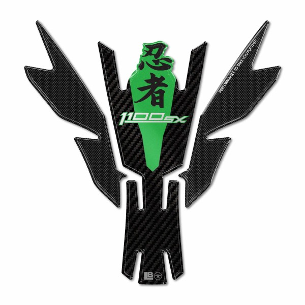 Selbstklebender 3D Tankschutz Motorrad kompatibel mit Kawasaki Ninja 1100SX