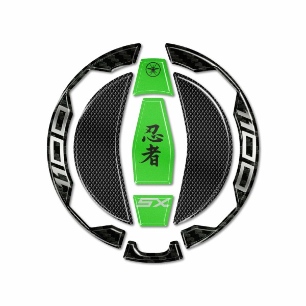 Motorrad Tankdeckel Schutzaufkleber kompatibel mit Kawasaki Ninja 1100SX