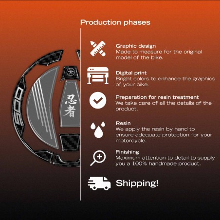Adesivo 3D Protezione Tappo Serbatoio moto compatibile con Kawasaki Ninja 500