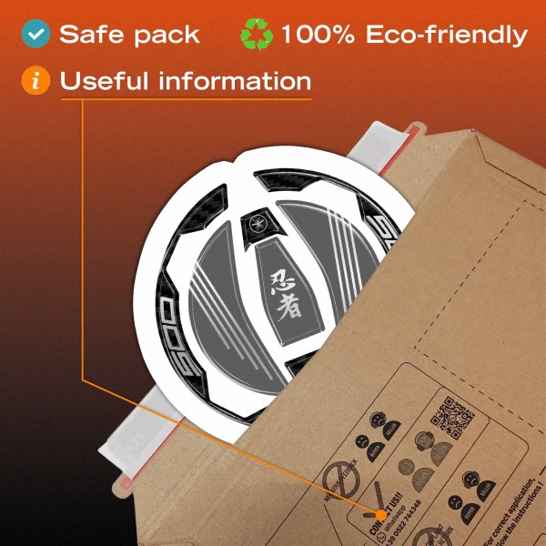 Sticker 3D Tank cap protección moto compatible con Kawasaki Ninja 500