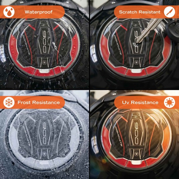 Autocollant 3D Bouchon de réservoir protection moto compatible avec Kawasaki Z900 2025-26