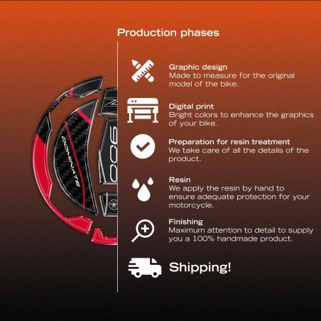 Sticker 3D Tank cap protection motorbike compatible with Kawasaki Z900 2025-26