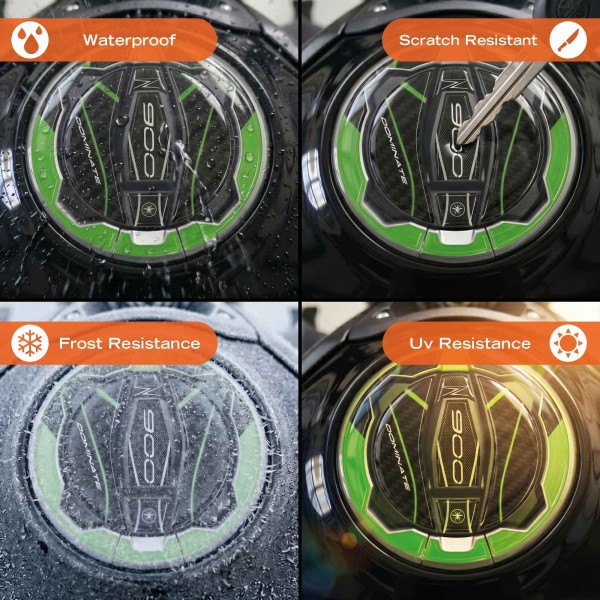 Sticker 3D Tank cap protección moto compatible con Kawasaki Z900 2025-26