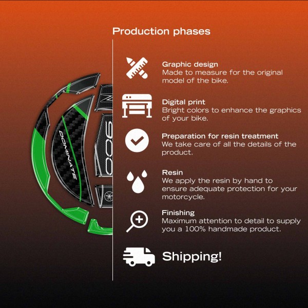 Sticker 3D Tank cap protección moto compatible con Kawasaki Z900 2025-26