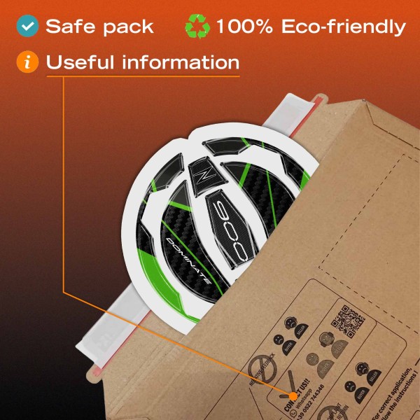 Sticker 3D Tank cap protección moto compatible con Kawasaki Z900 2025-26