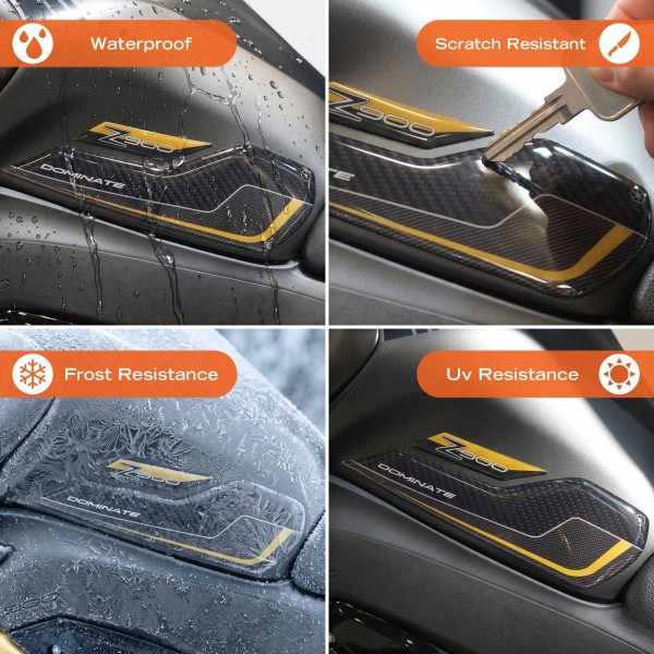 Motorbike Tank Side Protectors 3D Stickers compatible with Kawasaki Z900 2026